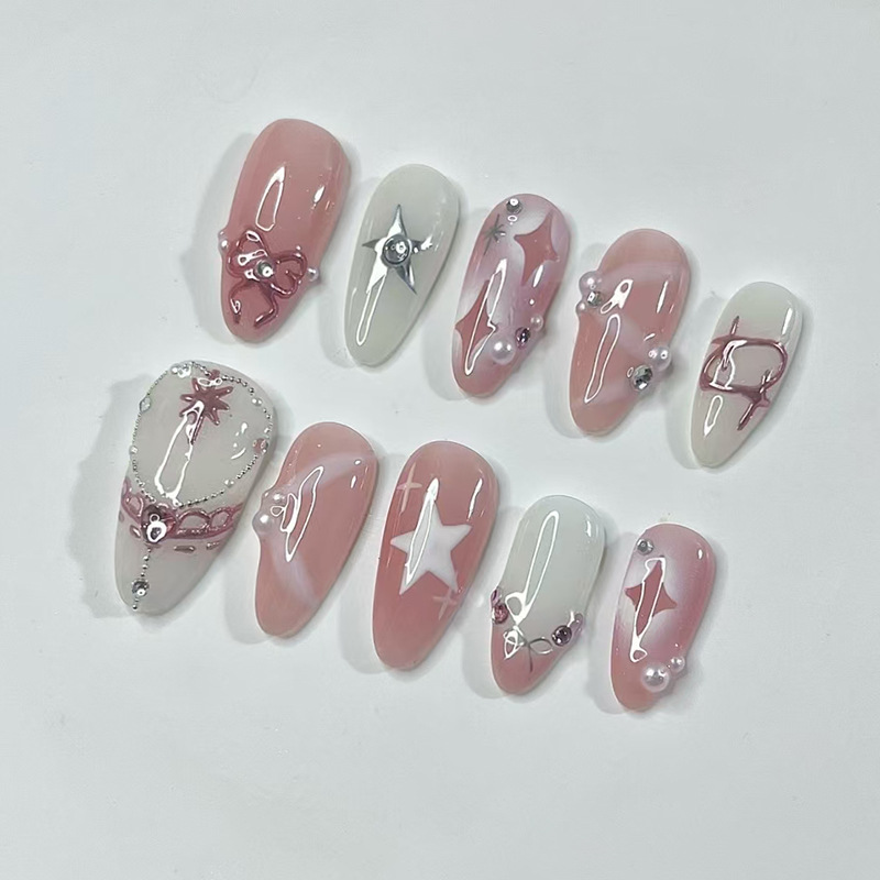 Zestaw 24 szt. krótkich, migda – Nail Art Gliter recenzja i cena