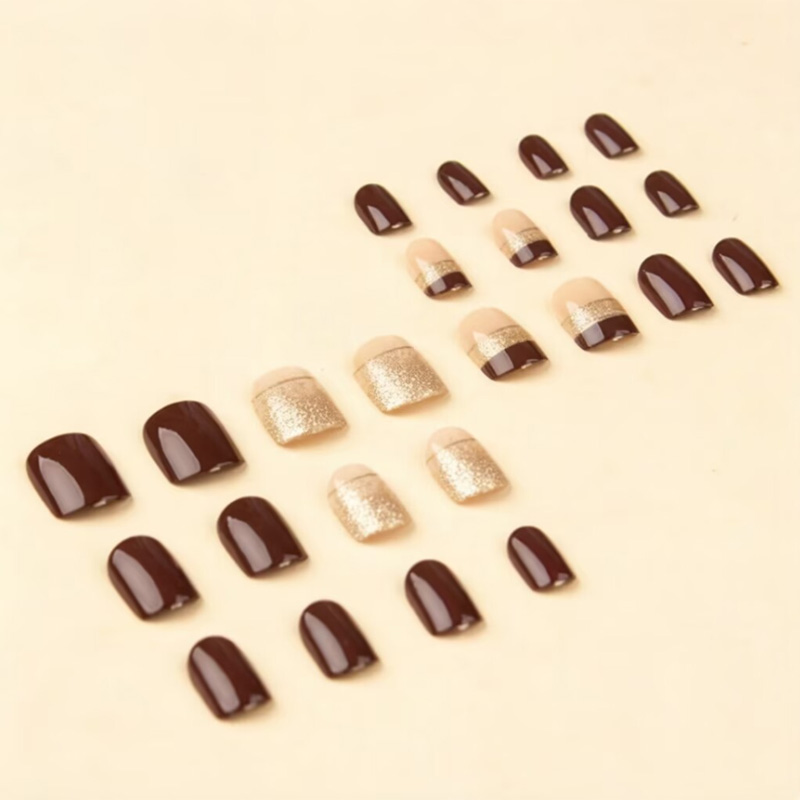 Krótkie kwadratowe sztuczne pa – Nail Art Gliter recenzja i cena