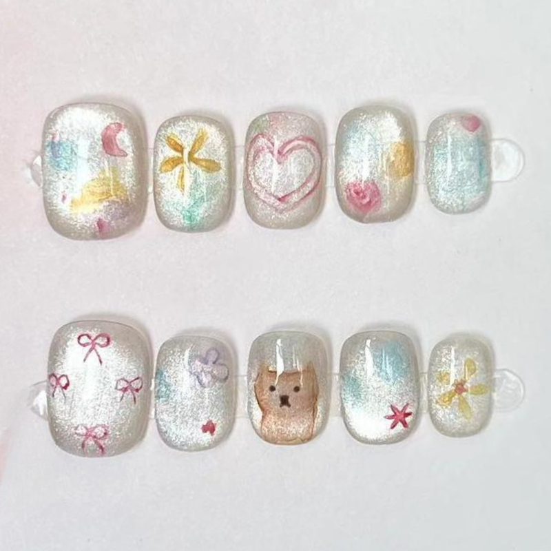 10Pcs Śliczne krótkie okrągłe  – Nail Art Gliter recenzja i cena